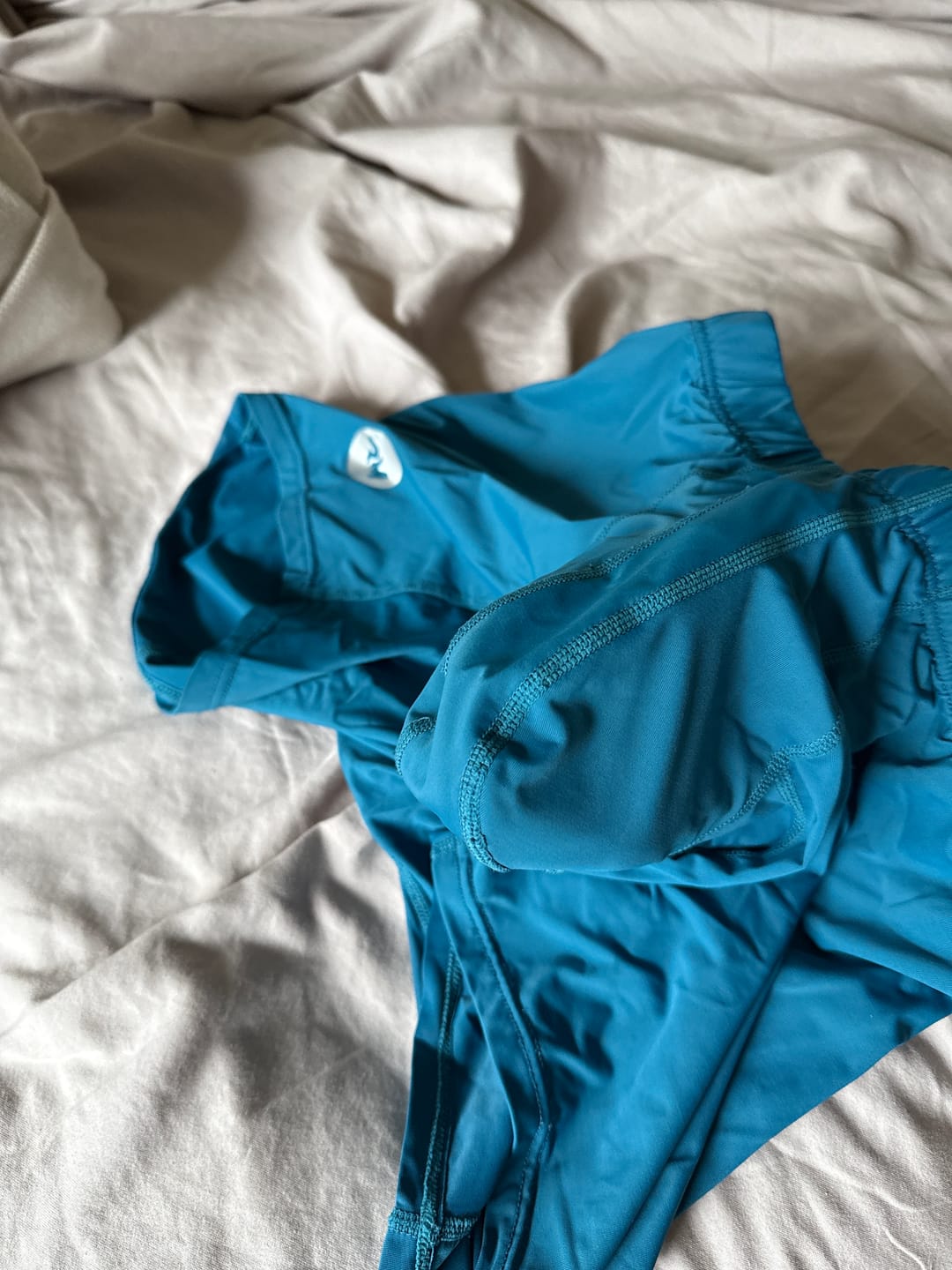 Customer photo review of Nylon 6in Boxer Briefs No Fly 3pk Black/Blue/Gray