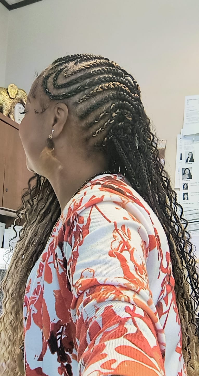 Customer photo review of 1B/27 Crochet Boho Box Braids with Human Hair Curls