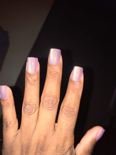 Customer photo review of Glass Ocean Square Nails - Soft Gel Press On