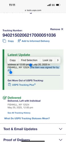 Customer photo review of Worlds Smallest Penis Award Prank Package