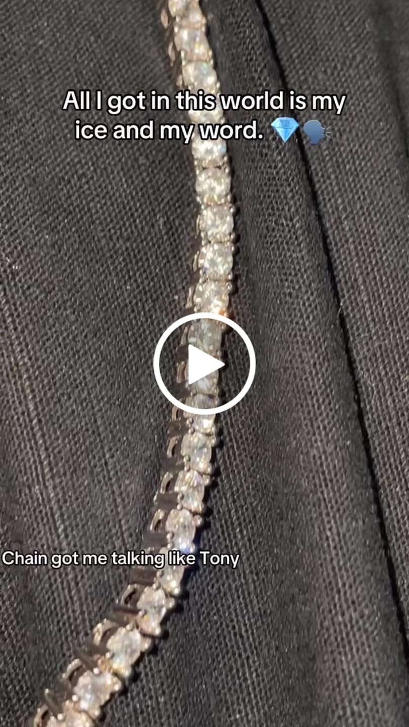 Customer video review of VVS Tennis Chain 14K Gold (ALL SIZES)