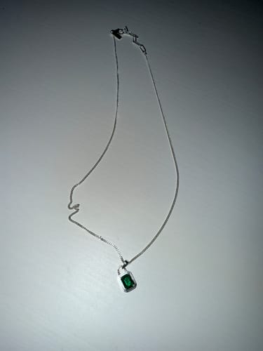 Customer photo review of Solitaire Necklace - Silver Emerald