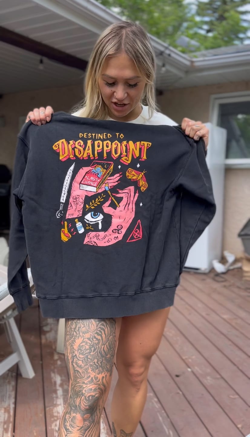 Customer photo review of Destined to Disappoint Hoodie