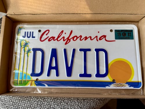 Customer photo review of CALIFORNIA COASTLINE LICENSE PLATE 6"x12" (156.5mm x 305mm)