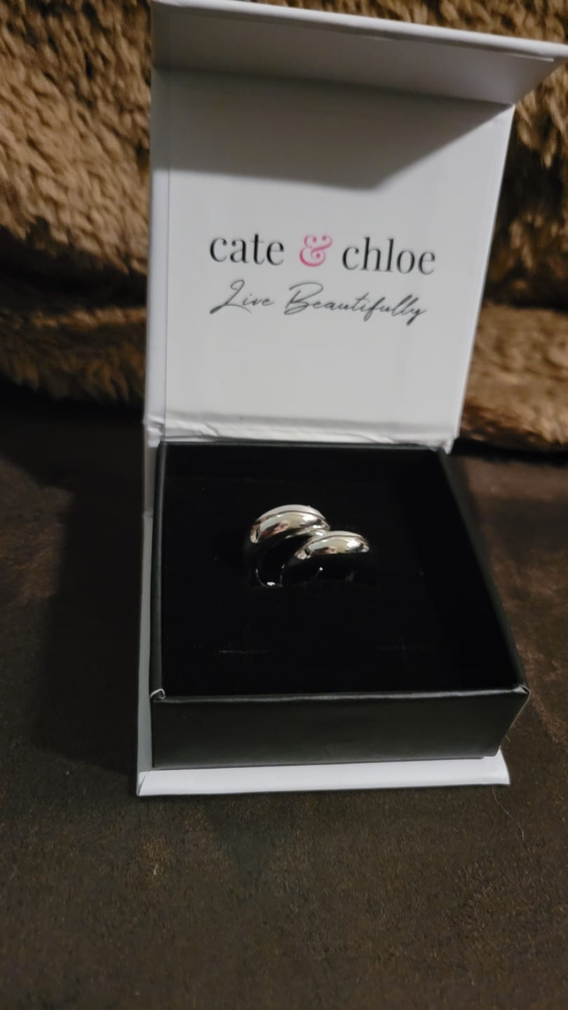 Customer photo review of Jacqueline 18k White Gold Plated 21mm Chunky Hoop Earrings