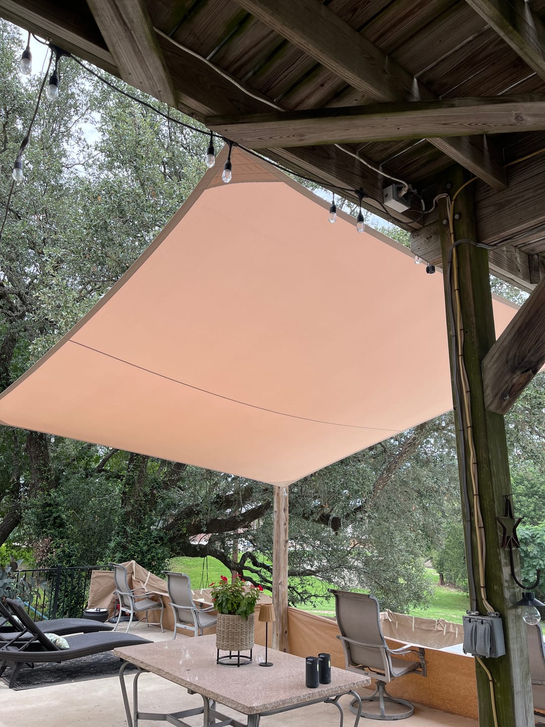 Customer photo review of Outdoor Waterproof Rectangle Sun Shade Sail for Patio/Pool