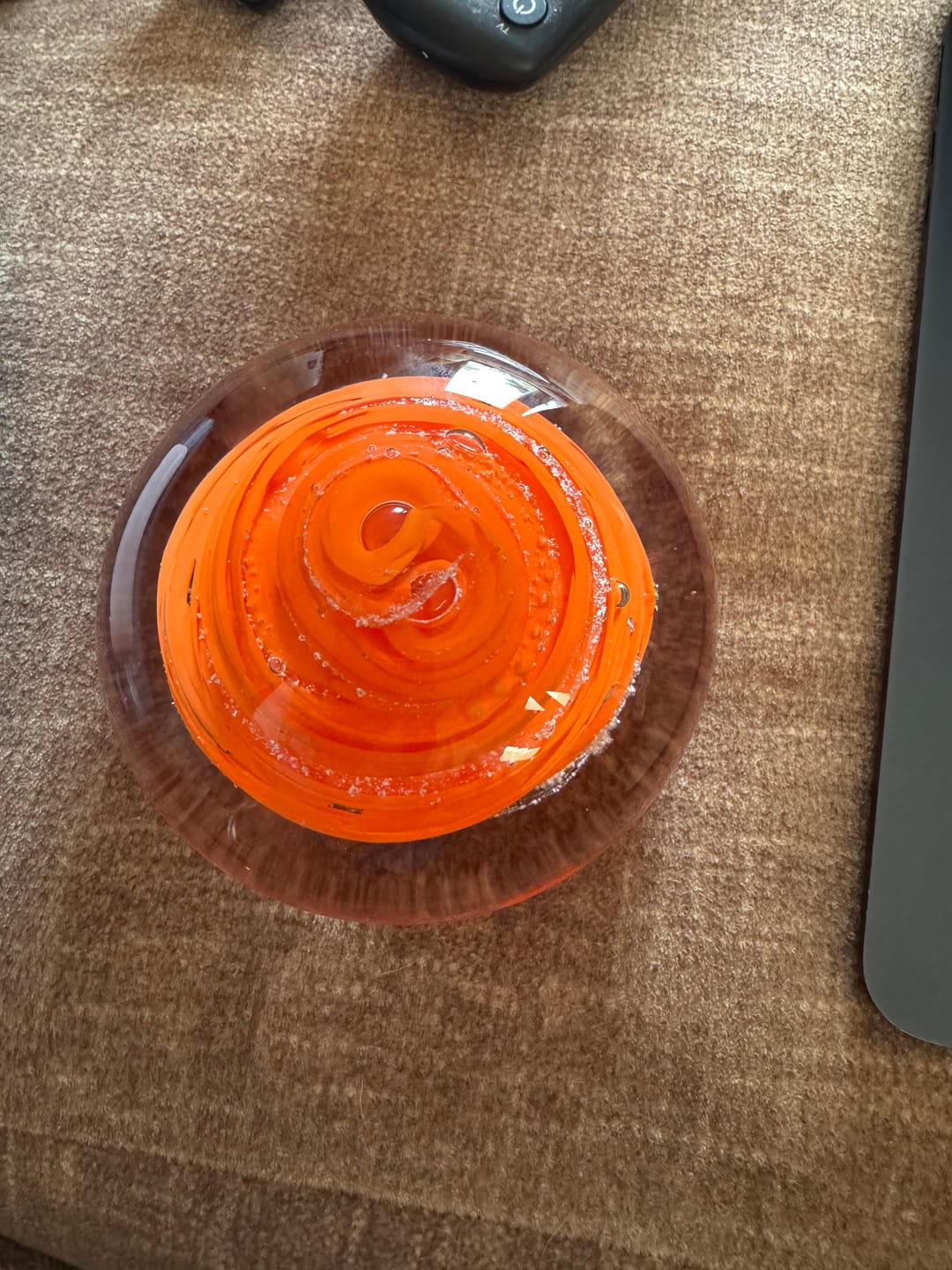 Customer photo review of Swirl Paperweight with Cremation Ash