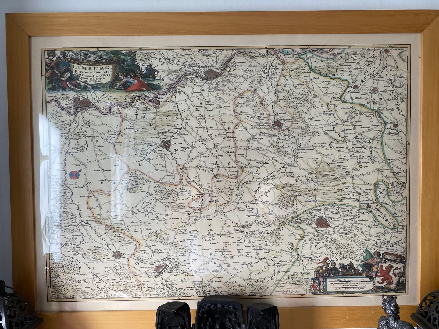 Customer photo review of Old Map of Duchy of Limburg & County of Valkenburg by Visscher, 1690: Liège, Aachen, Maastricht, Verviers, Heerlen
