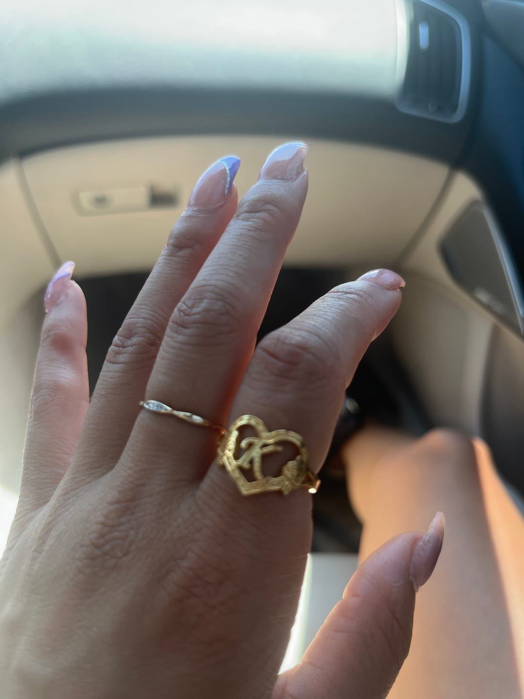 Customer photo review of Heart Initial Ring