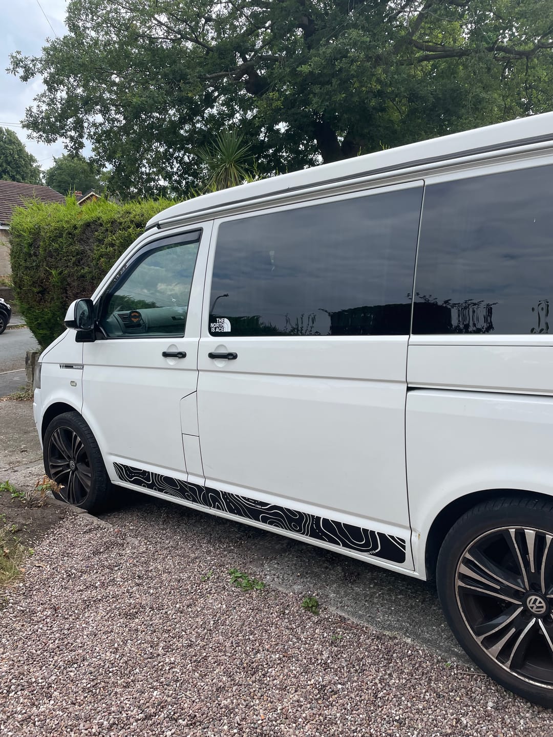 Customer photo review of VW Transporter Multivan side decals - TOPOGRAPHIC pattern