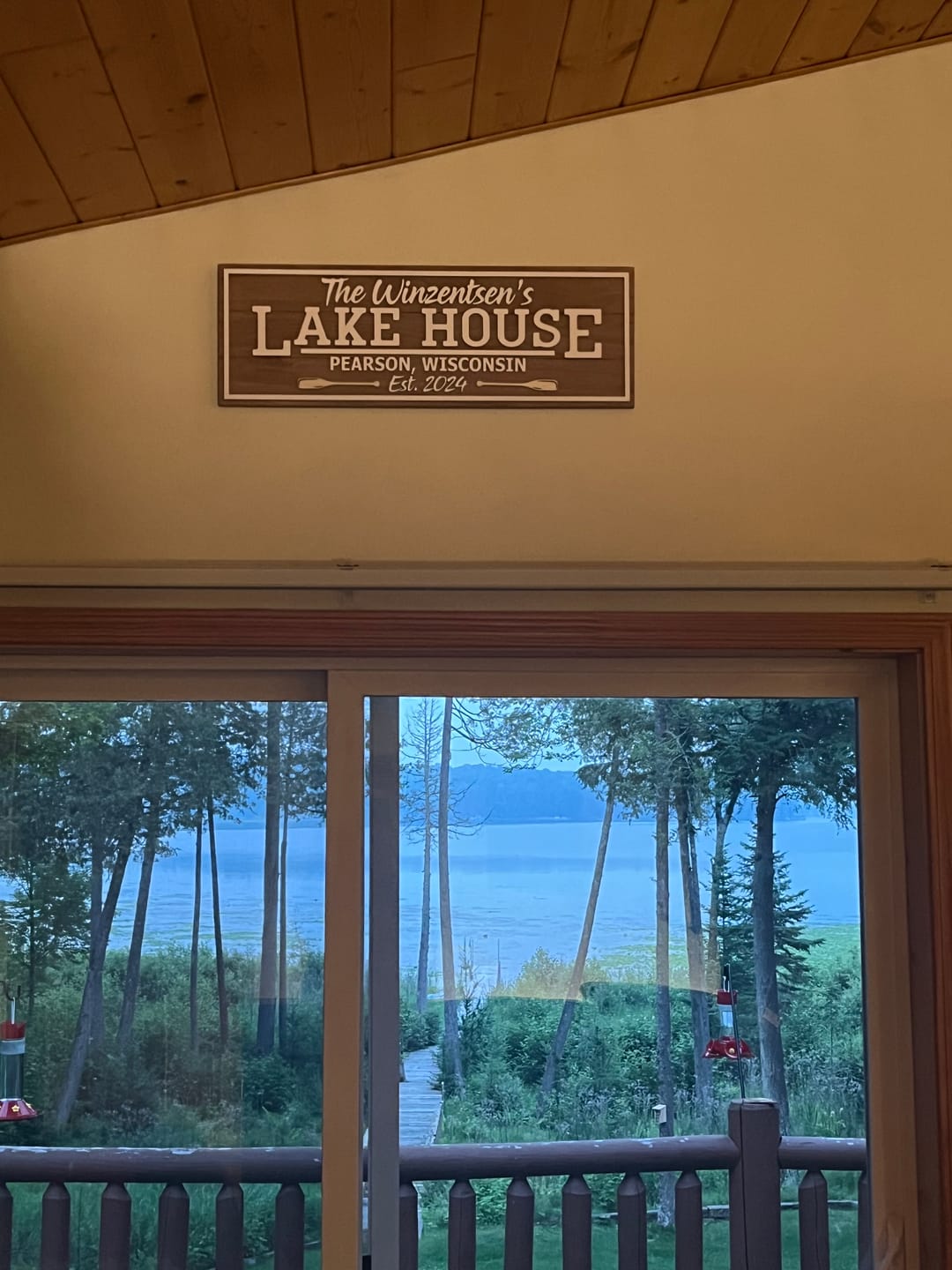 Customer photo review of Rustic Lake House Wooden Sign
