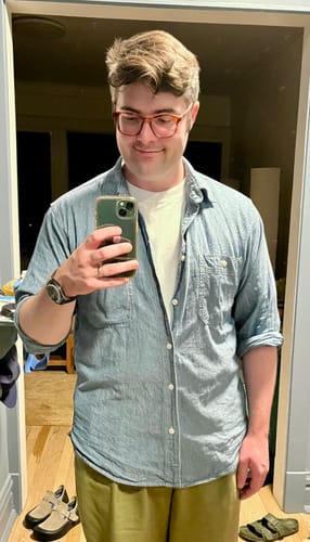 Customer photo review of Blue Chambray Work Shirt