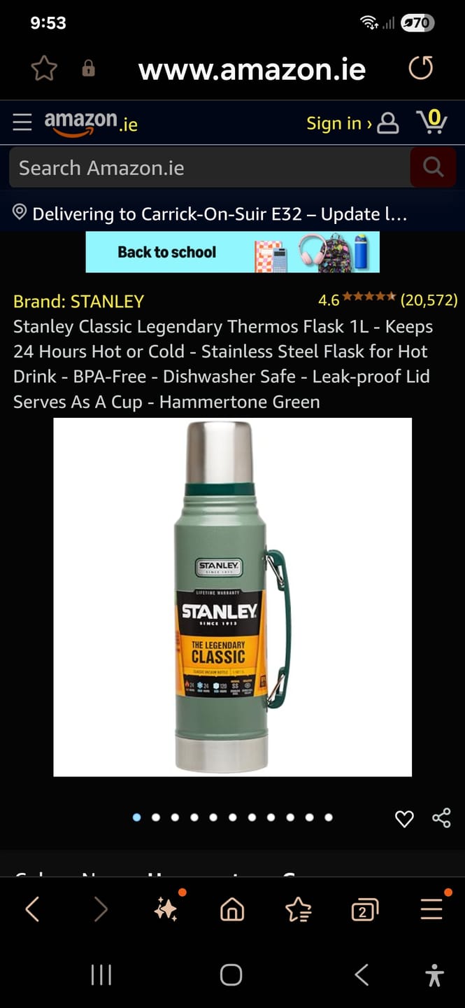 Customer photo review of Stanley Legendary Classic 3/4 Edition 25oz/750ml Flask
