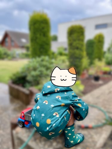 Customer photo review of Rainbow Days Recycled Waterproof Raincoat