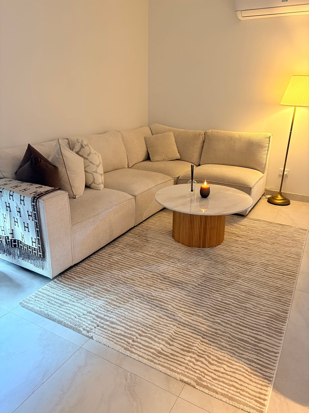 Customer photo review of Alps Cream Beige Waves Rug