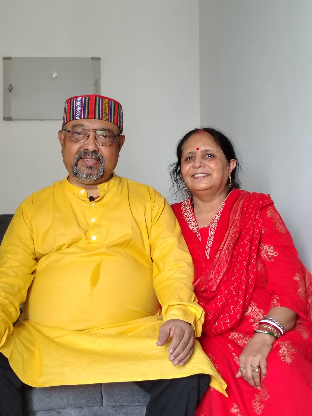 Customer photo review of Men Yellow Airy Linen Long Kurta