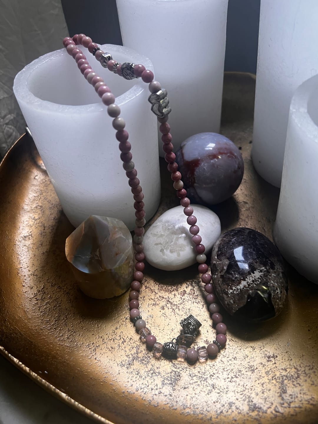 Customer photo review of Relaxing Blue Onyx Stone Mala