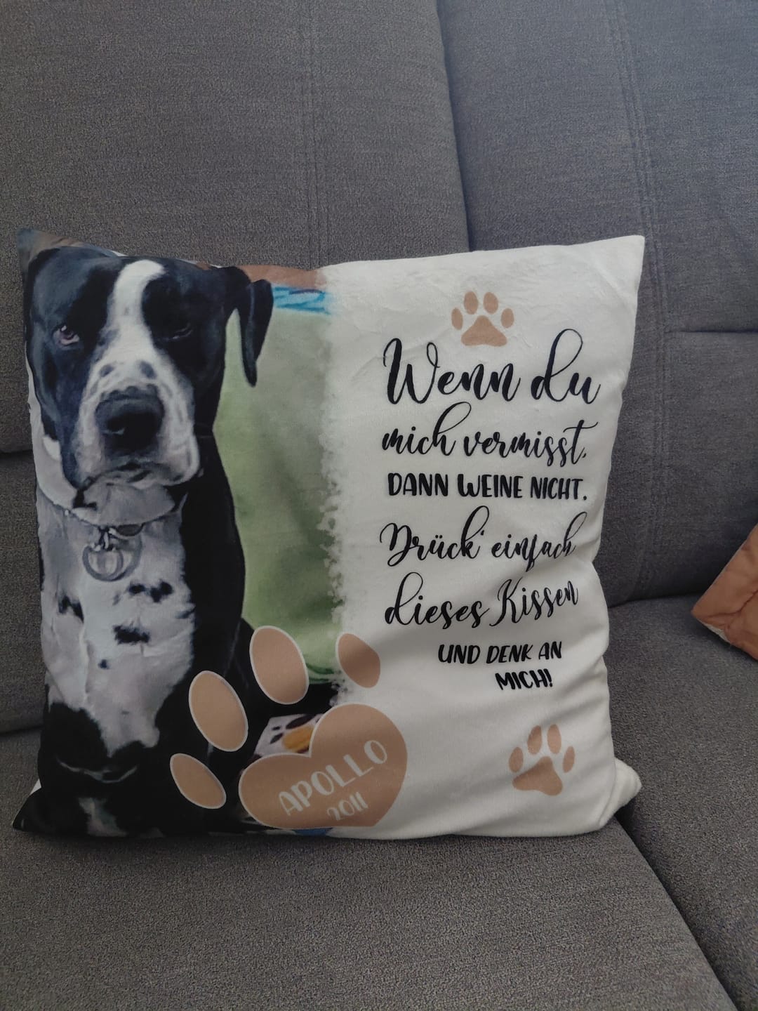 Customer photo review of Wenn du mich vermisst - Individuelles Kissen