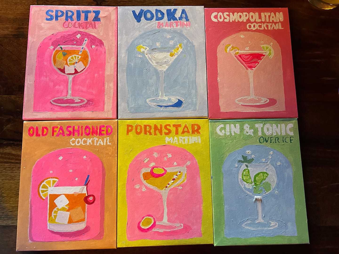 Customer photo review of 6 Mini Paintings - Colorful Cocktail Set