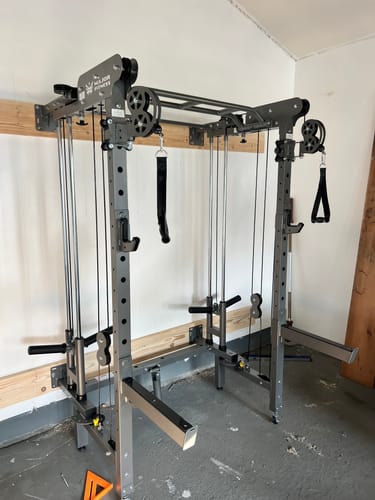 Customer photo review of Major Fitness F35 All-In-One Home Gym Wall-Mount Folding Power Rack
