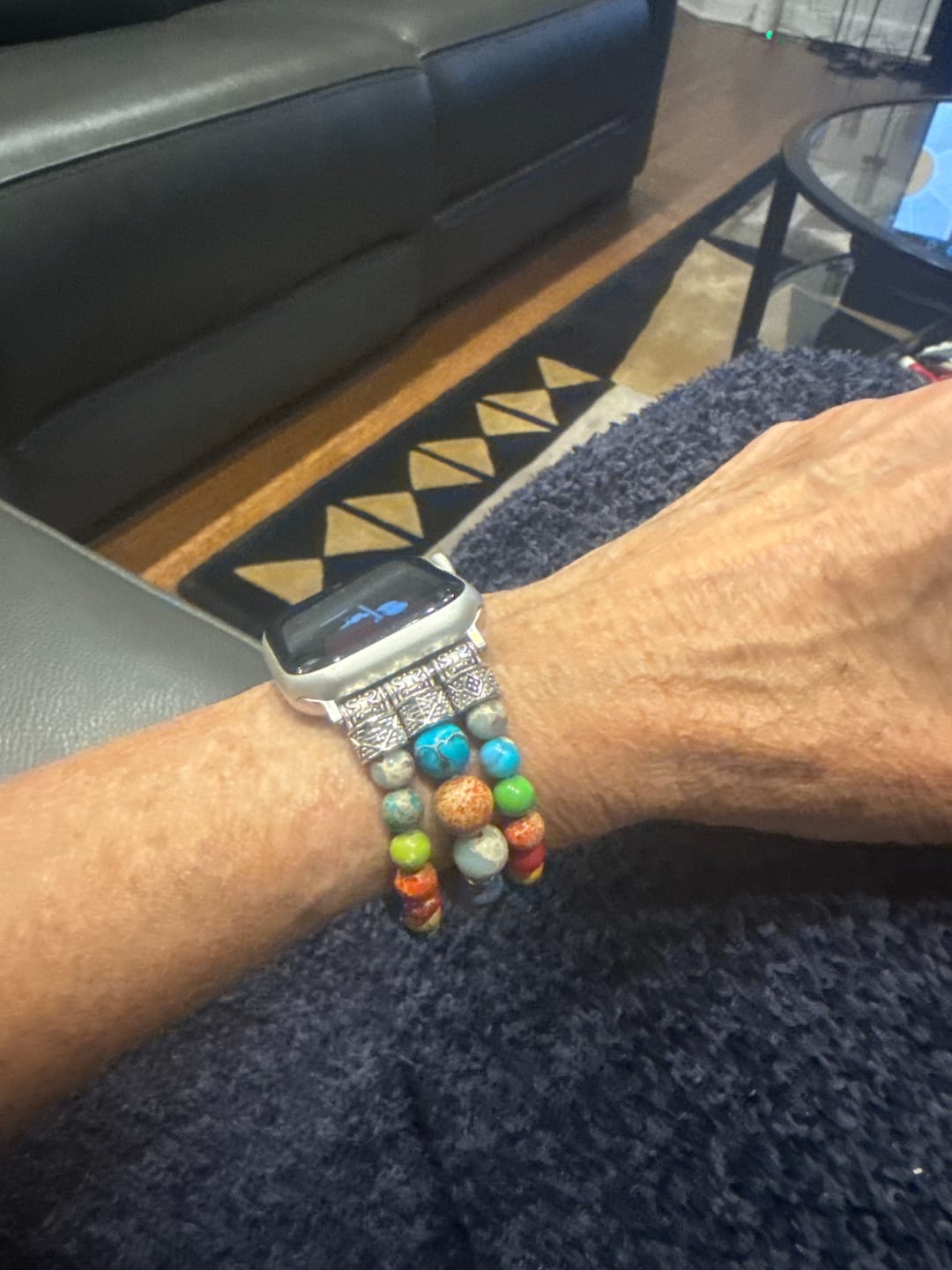 Customer photo review of Vibrant Chakra Stretch Apple Watch Strap