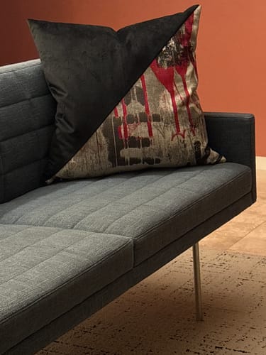 Customer photo review of Black and Red Graffiti Pillow Cover