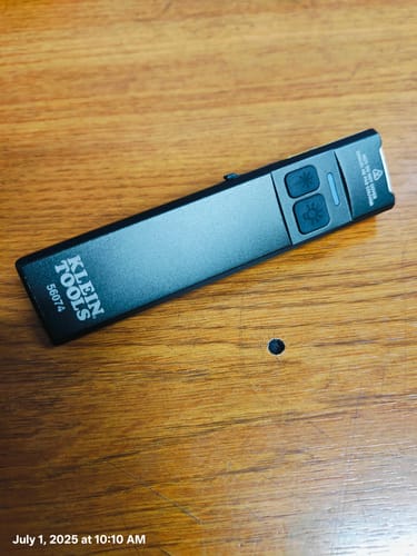 Customer photo review of Klein Tools 56074 Slim-Profile LED Pocket Flashlight with Laser