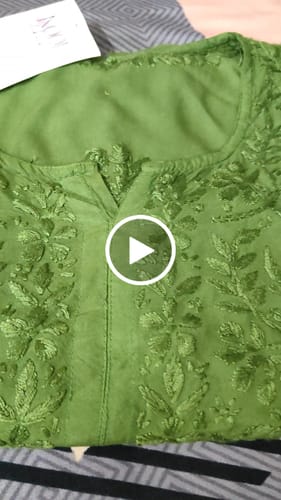 Customer video review of Nazakat Olive Green 2 piece Rayon set