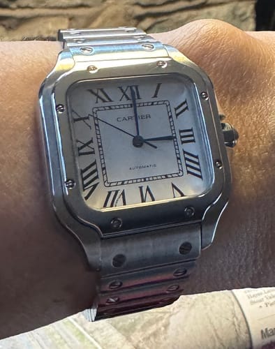 Customer photo review of SANTOS LADY 35.1MM STEEL CASE WHITE DIAL