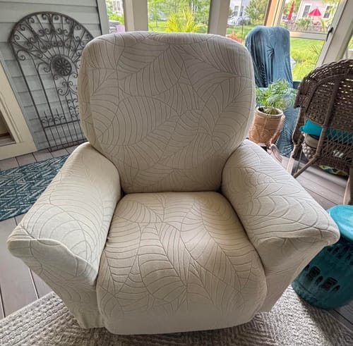 Customer photo review of Jacquard Large Leaf Split Recliner Chair Cover 4/6/8 Pieces