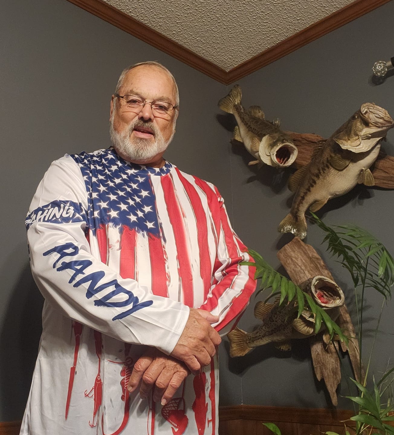 Customer photo review of American flag UV protection fishing shirt fishing jersey for fisherman A12