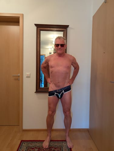 Customer photo review of Zipper Belt Printed Cotton Pouch Briefs