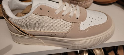 Customer photo review of Basket femme compensée beige à lacets - Édith