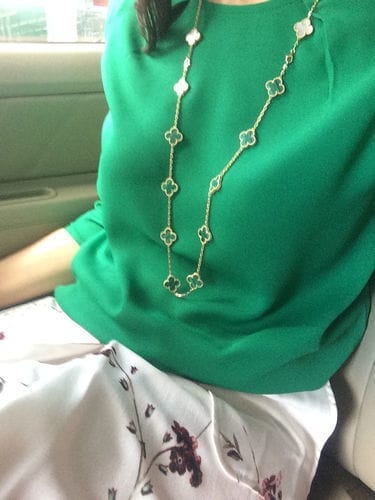 Customer photo review of CLOVER 20 MOTIFS MALACHITE GOLD