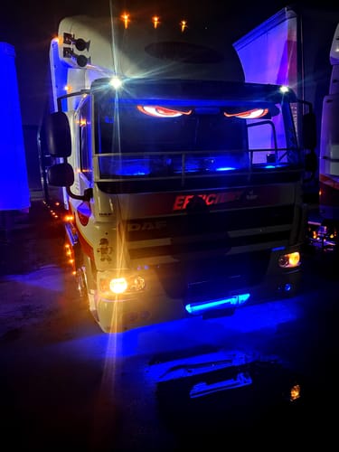 Customer photo review of LED Windshield Eyes - Transform Your Truck Into a Beast