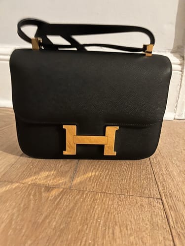 Customer photo review of constance 24 black epsom leather gold hardware