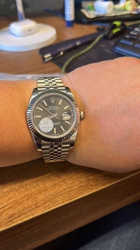 Customer photo review of DATEJUST 41 GREY DIAL SILVER CASE