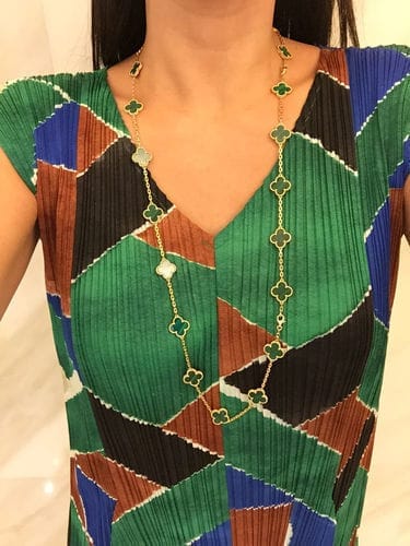 Customer photo review of CLOVER 20 MOTIFS MALACHITE GOLD