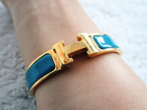 Customer photo review of H BRACELET BLUE RAINBOW CERAMIC