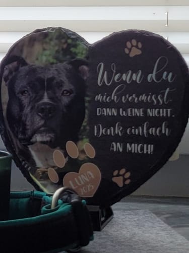 Customer photo review of Wenn du mich vermisst - Individuelles bedrucktes Schieferherz