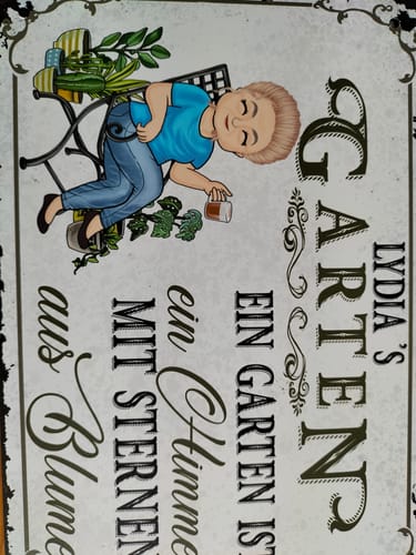 Customer photo review of Personalisiertes Gartenschild mit Namen Anpassbar