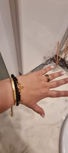 Customer photo review of GLENAN GOLD LEATHER BRACELET