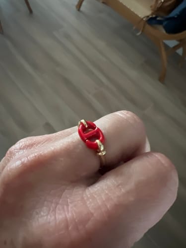 Customer photo review of CD RED AND PINK GOLD RING