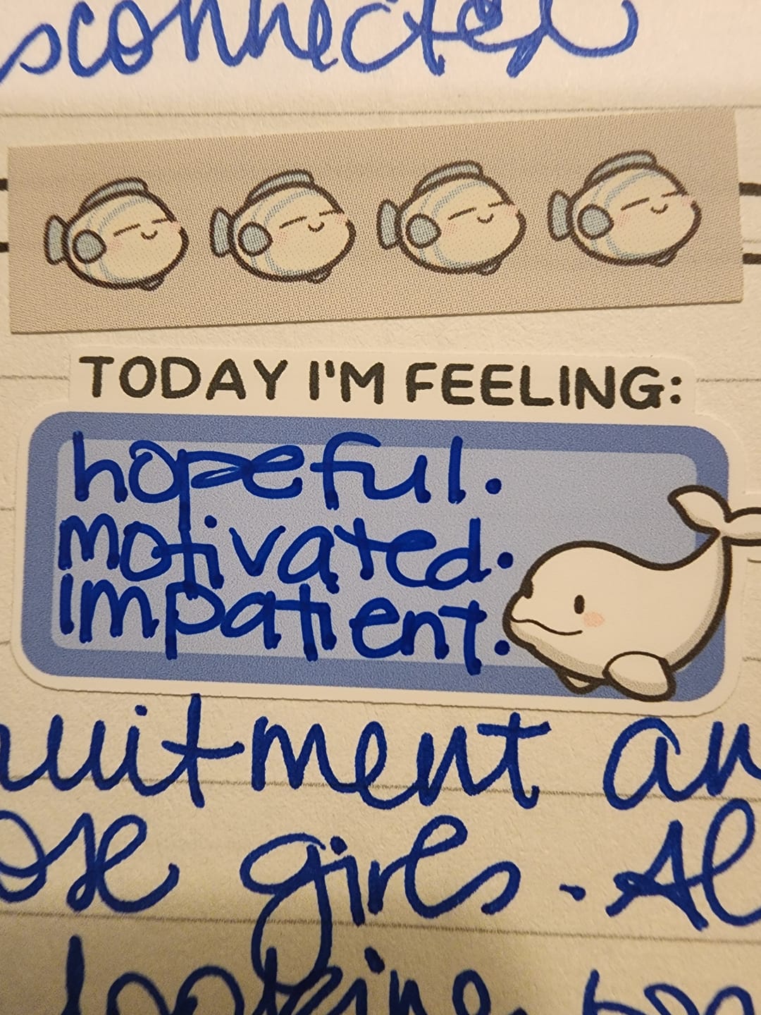 Customer photo review of Sticker Sheet - Gratitude Prompts Deep Blue Sea Theme