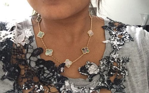 Customer photo review of VINTAGE MOP NECKLACE 10 MOTIFS SILVER
