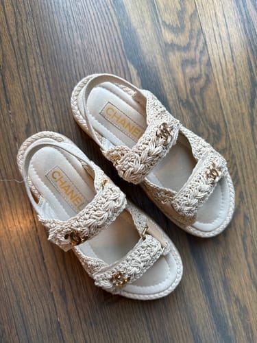 Customer photo review of CC 25S Dad Sandal Raffia Calfskin