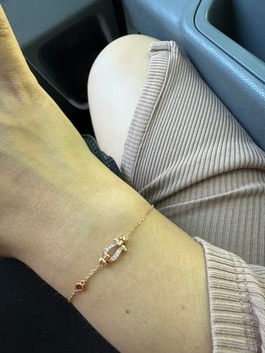 Customer photo review of FORCE 10 DIAMOND CHAIN LINK PINK GOLD BRACELET