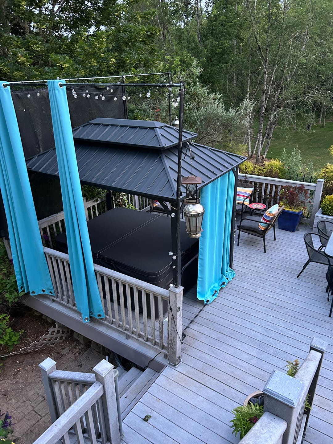 Customer photo review of Top & Bottom Grommet Windproof Outdoor Curtains for Patio 1 Panel | Outdoor Standard