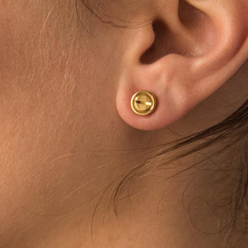 Customer photo review of LOVE EARRINGS GOLD 7.2MM