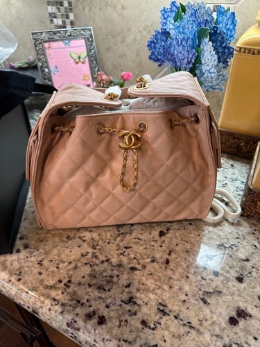 Customer photo review of CC 25C Hobo Bag 30cm Pink Grained Calfskin